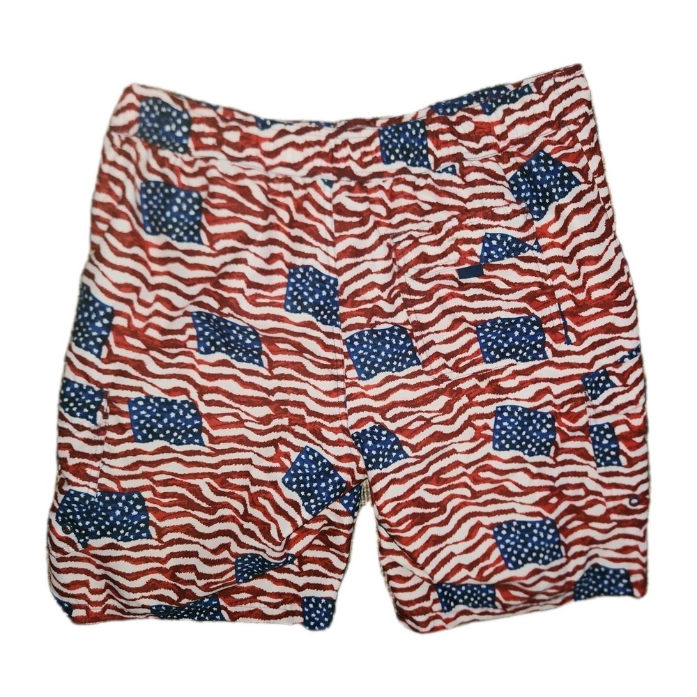 Cabela's‎ Mens L Red Blue American Flag Patriotic Cargo Board Short Swim Trunk L - Picture 6 of 7